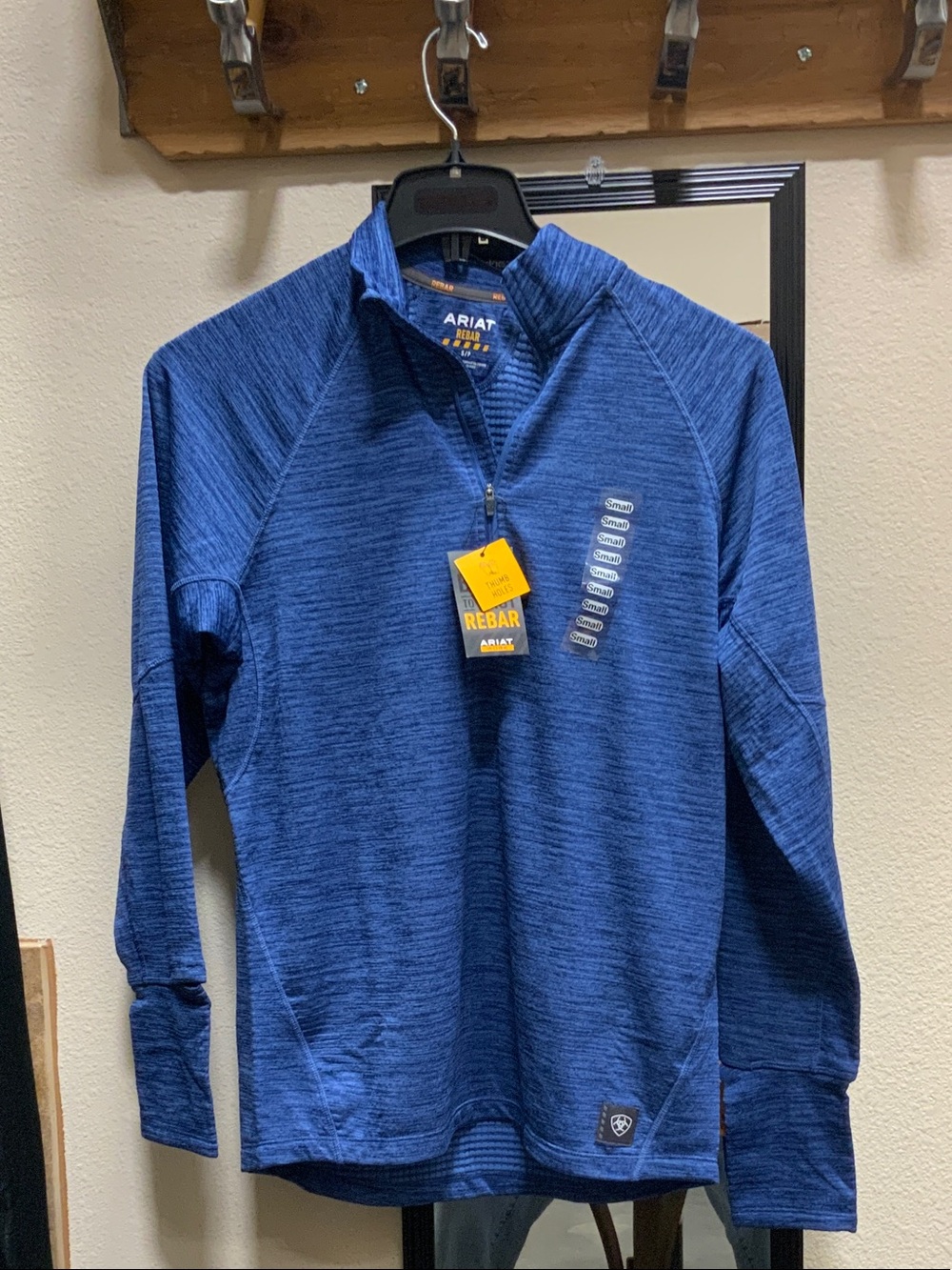 Ariat Men's Heathered Blue Quarter Zip Pullover